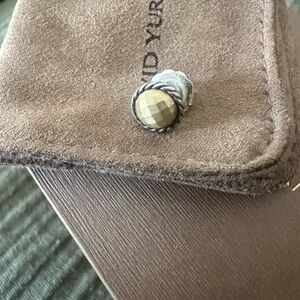 David Yurman 18kt yellow gold and sterling silver dome earrings - SINGLE EARRING